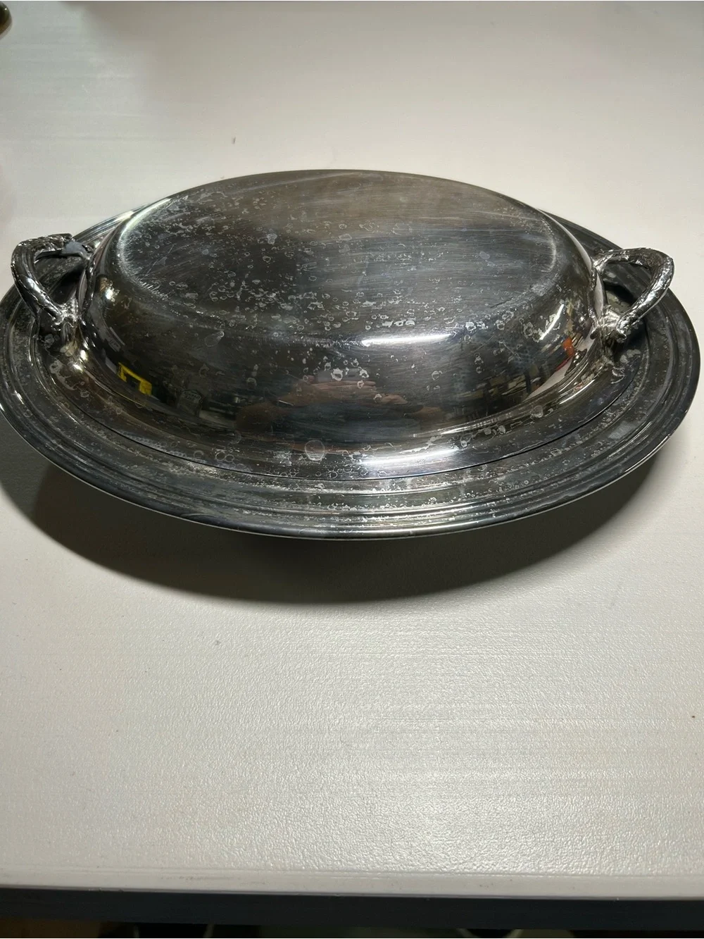 Classic Silver-Tone Covered Serving Dish with Handles